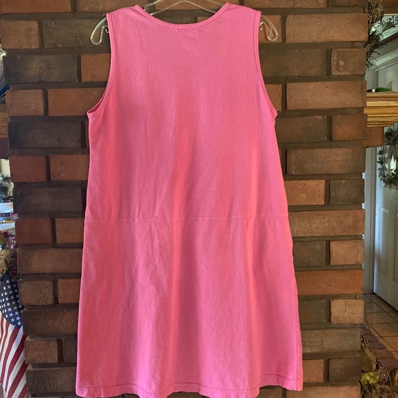 Vintage Fresh Produce Dress sz M PINK Cotton Sleeveless w/Pockets & Starfish - Picture 3 of 7